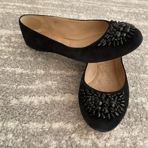 Joan & David black jeweled holiday flats